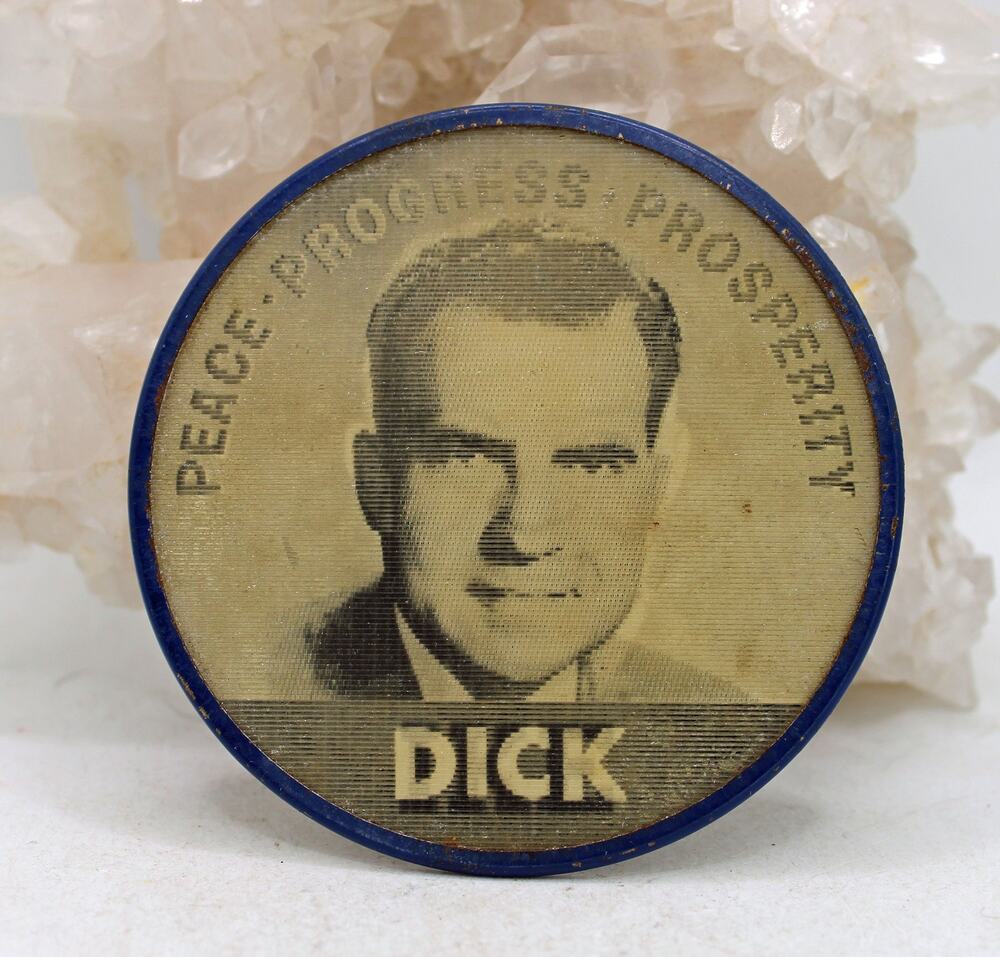 1950's Lenticular Flicker Eisenhower and Nixon Campaign Button